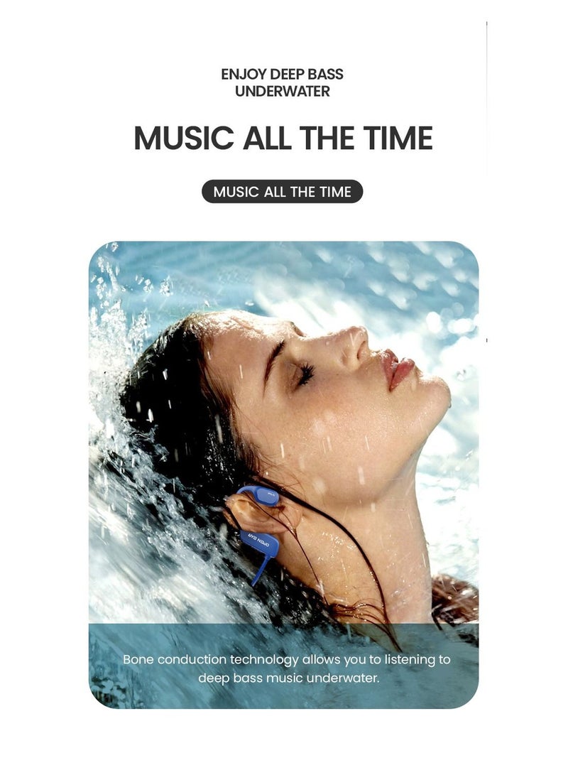 Smarxs Openear Bone X2 Swimming Stereo Ip68 Waterproof Mp3 16Gb Ear Hook Bluetooth Swimming Earphone Sport Bone Conduction Headphones Wireless. Blue Color - Image 5