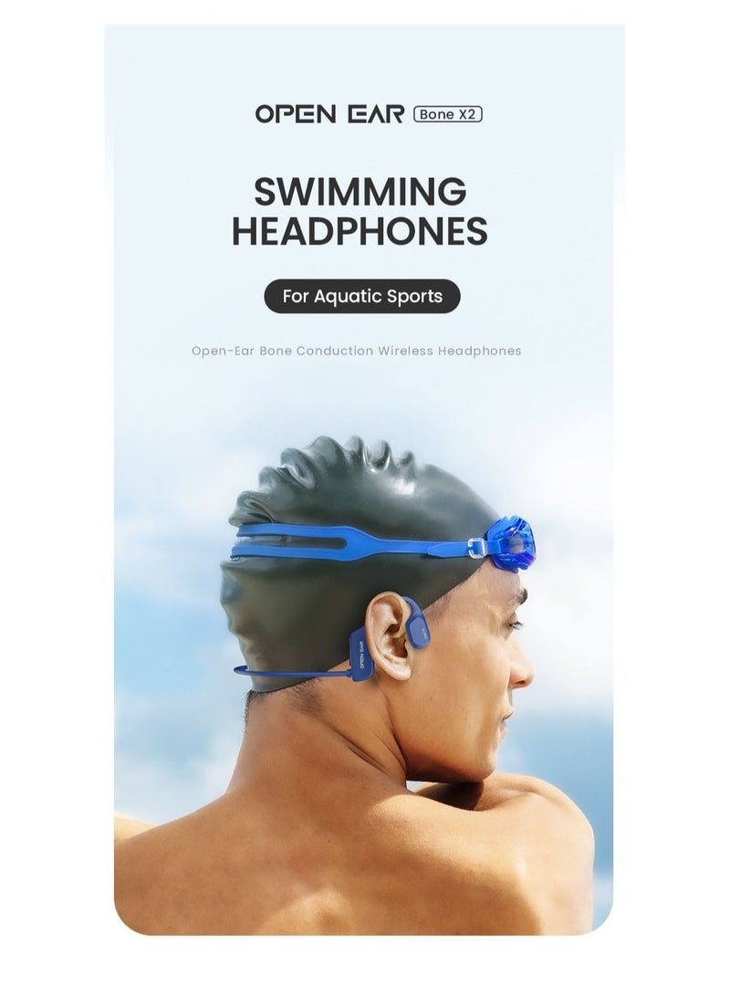 Smarxs Openear Bone X2 Swimming Stereo Ip68 Waterproof Mp3 16Gb Ear Hook Bluetooth Swimming Earphone Sport Bone Conduction Headphones Wireless. Blue Color - Image 3