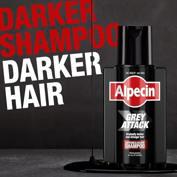 Alpecin Gray Attack Caffeine & Color Shampoo for Men 6.76 Fl Oz | Gradually Darker and Stronger Hair | Natural Looking Color Effect for Less Grays | Leaves Hair Feeling Stronger - Image 2
