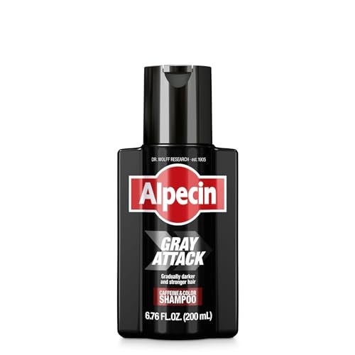 Alpecin Gray Attack Caffeine & Color Shampoo for Men 6.76 Fl Oz | Gradually Darker and Stronger Hair | Natural Looking Color Effect for Less Grays | Leaves Hair Feeling Stronger - Image 1