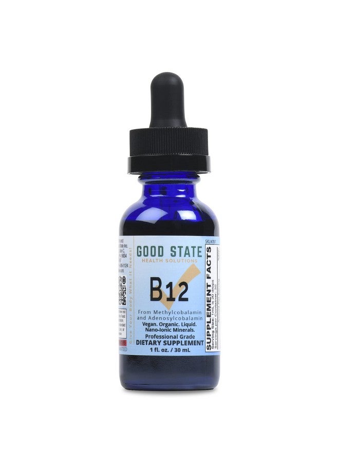 Good State Ionic B12, Men and Women’s Liquid Nano Ionic Dietary Supplement, 1 Ounce Bottle - Image 1