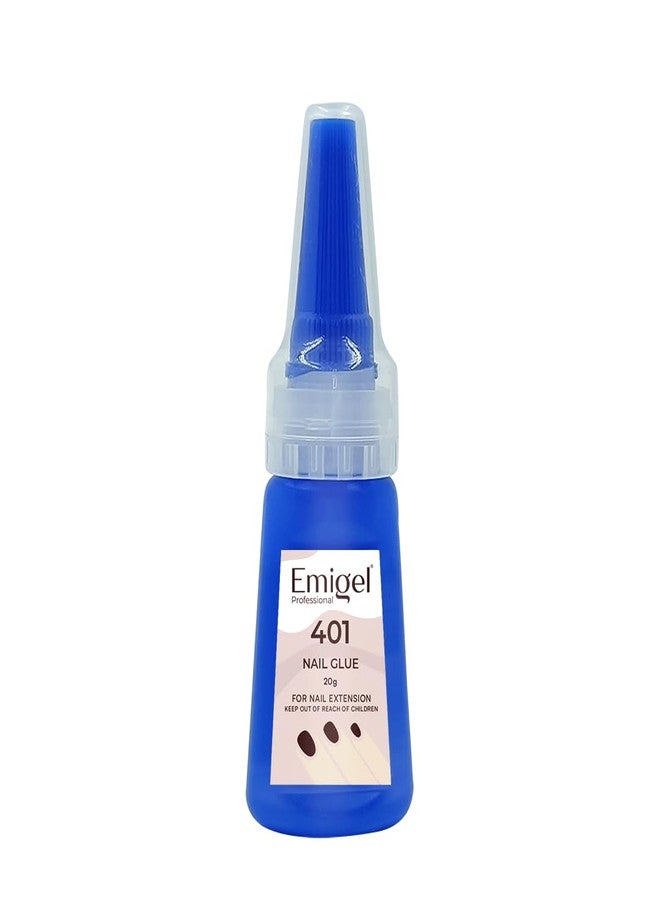 Emigel Professional Nail Glue | Glue for Artificial Nail | 401 Rapid Fix Glue | 20gm per Bottle - Image 1