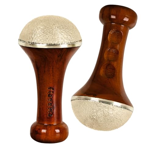 Flavoma Traditional Bronze Vatki Cup Scrub Surface Kansa Wand | Teak Wooden Handle With Bronze Scrub Metal Dome, Natural Brown | Massage for Back, Neck, Shoulders & Legs - Image 2