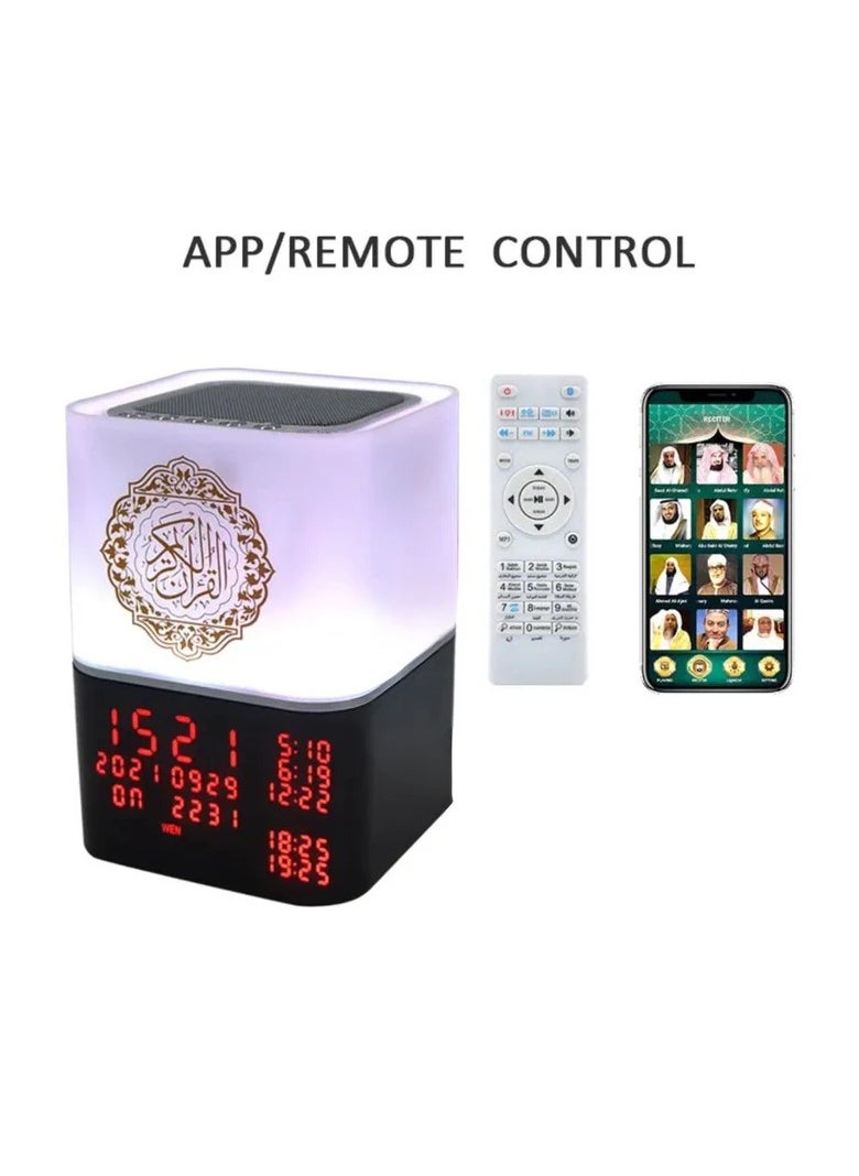 REBENUO - Telawah Quran Speaker with White Noise SQ-229 Remote & APP Control Speaker Dimmable Multi-Color Changing Azan Bluetooth Speaker Night Light MP3 Speaker - Image 1