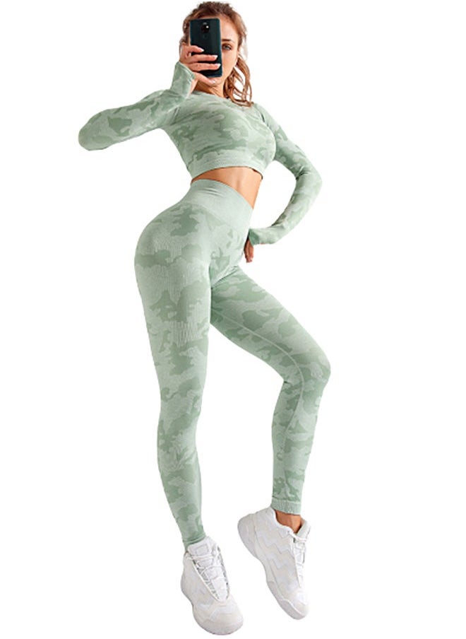 NIBEMINENT - Camouflage Printed Sports Suit Set Green - Image 1