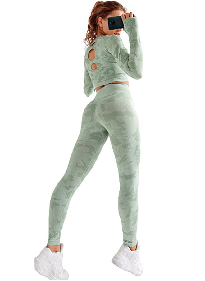 NIBEMINENT - Camouflage Printed Sports Suit Set Green - Image 1