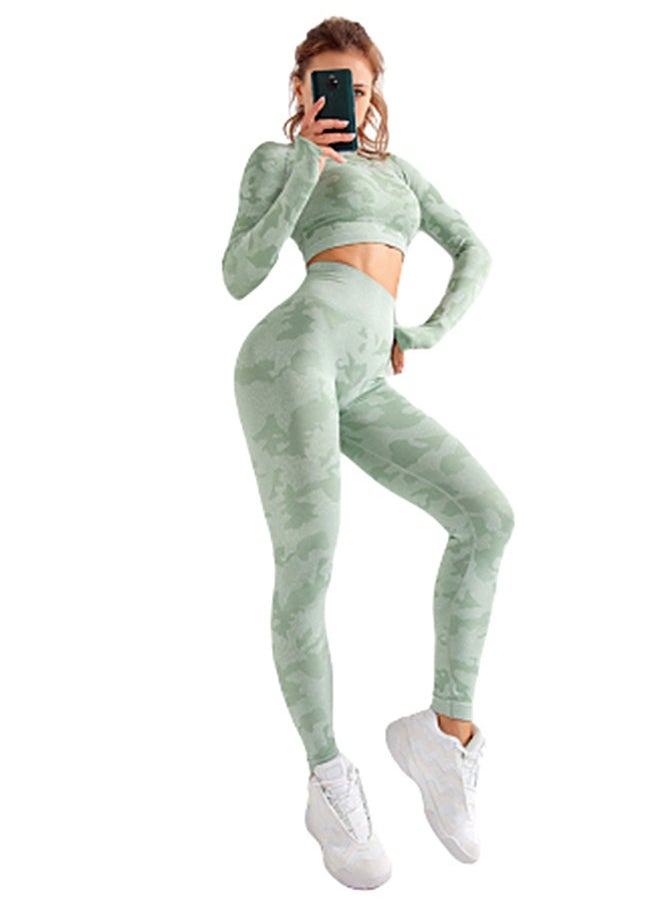 NIBEMINENT - Camouflage Printed Sports Suit Set Green - Image 1