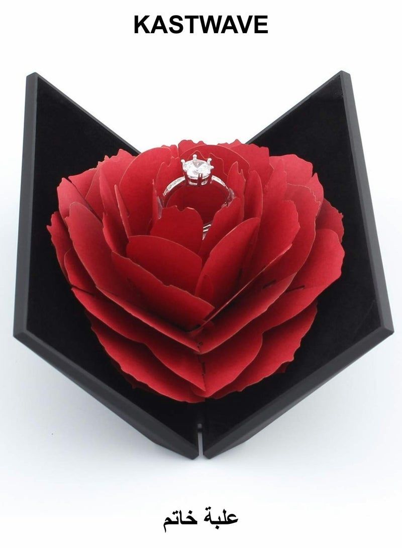 KASTWAVE Ring Box, Creative Jewelry Box, Rose Jewelry Display Storage - Image 1
