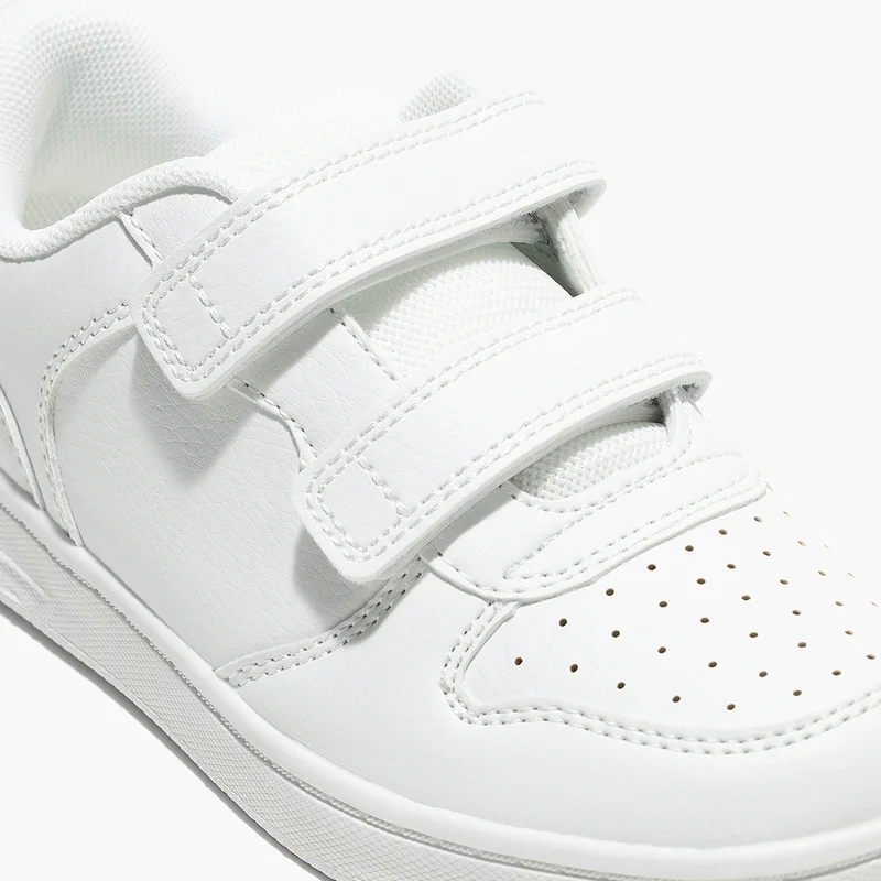 AMICA Amica Kids School Shoes  Lightweight, breathable vegan leather sneakers with anti-slip rubber outsole, memory foam insoles, and double Velcro closure for boys, girls, and school wear.