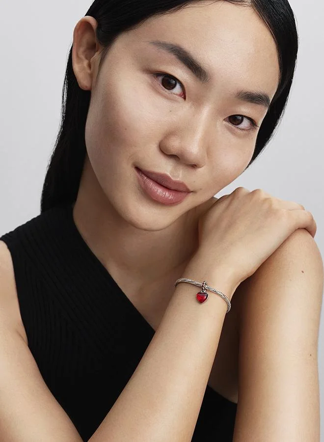 PANDORA  Red Murano Glass Heart Double Dangle Charm for Women | Best Price UAE