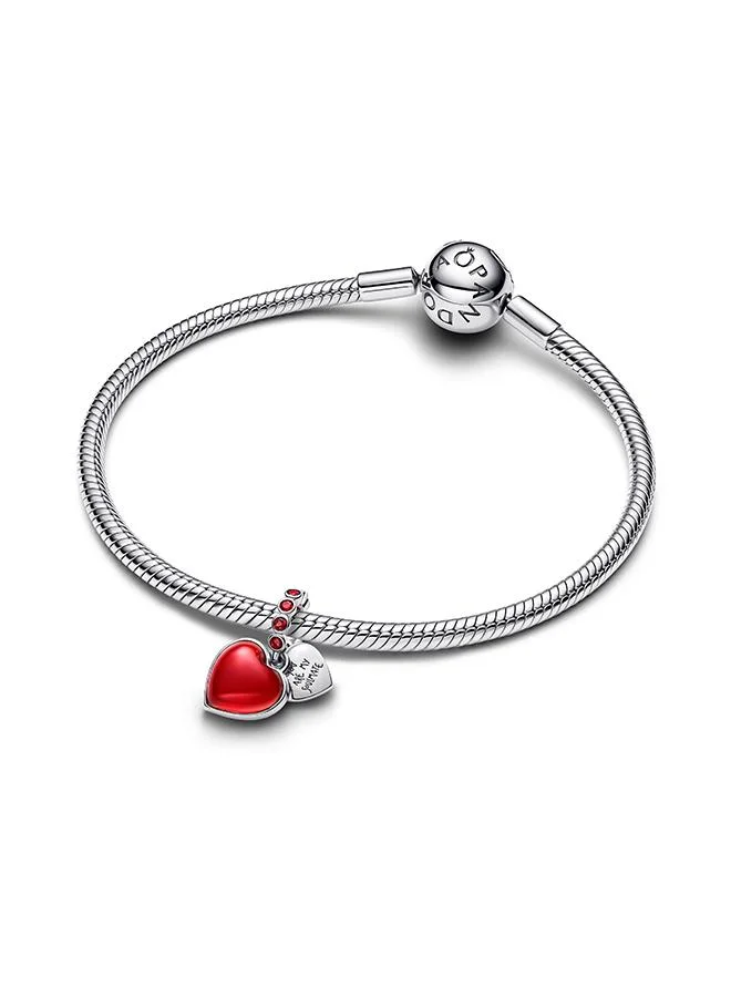 PANDORA  Red Murano Glass Heart Double Dangle Charm for Women | Best Price UAE