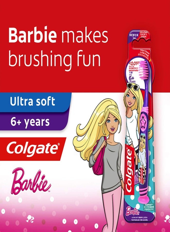 Colgate Kids Anti cavity extra Soft Tongue Cleaner Toothbrush Batman + Barbie & Anticavity Batman + Barbie Toothpaste For Kids - 80g + 80g (Bubble Fruit Flavour) Soft - 1 pc (Free Usb Led) - Image 5
