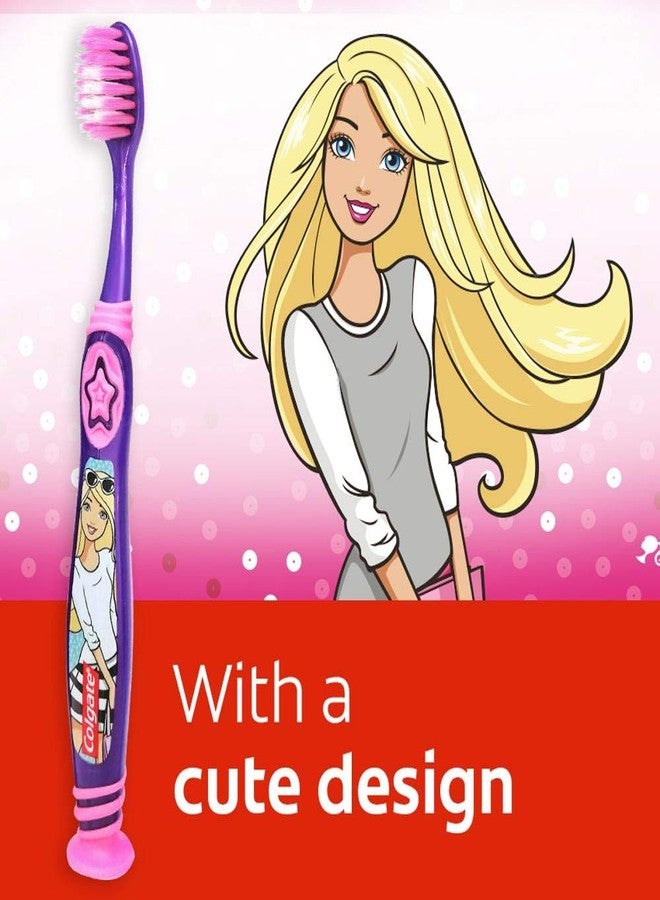 Colgate Kids Anti cavity extra Soft Tongue Cleaner Toothbrush Batman + Barbie & Anticavity Batman + Barbie Toothpaste For Kids - 80g + 80g (Bubble Fruit Flavour) Soft - 1 pc (Free Usb Led) - Image 4
