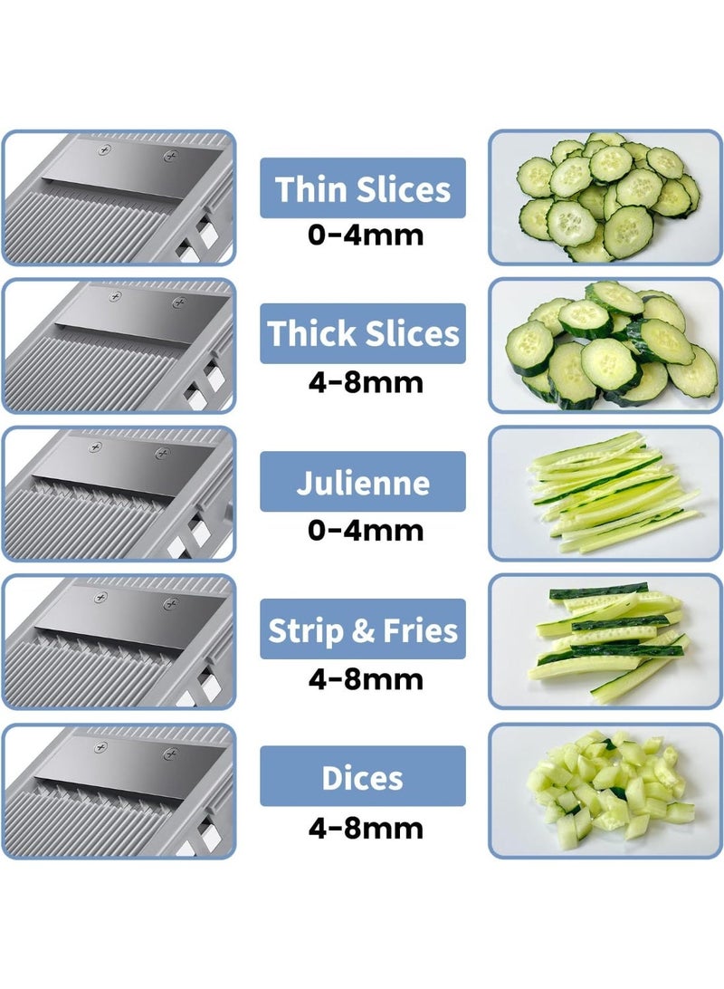 رفع مستوى شرائح ماندولين الآمنة بلس، شرائح البطاطا القابلة للتعديل، طعام قطع الخضروات مقسم طريقة العرض، مقطع البطاطس المقلي، ديكر الخضروات هدايا أدوات تقطيع المطبخ، مقسم طريقة العرض بالمطبخ، قاطع خضروات و قاطع خضروات و قاطع خضروات - Image 5