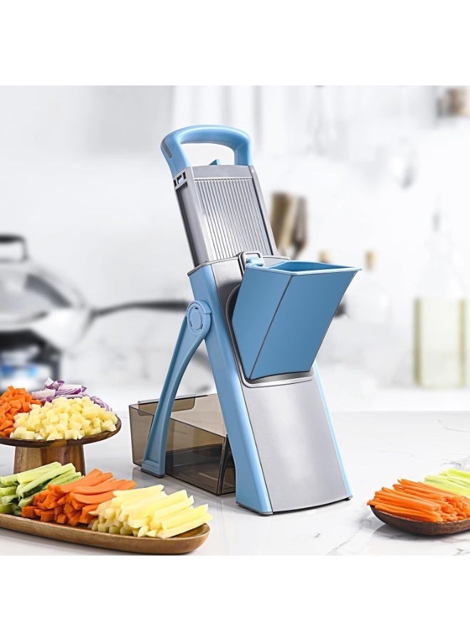 رفع مستوى شرائح ماندولين الآمنة بلس، شرائح البطاطا القابلة للتعديل، طعام قطع الخضروات مقسم طريقة العرض، مقطع البطاطس المقلي، ديكر الخضروات هدايا أدوات تقطيع المطبخ، مقسم طريقة العرض بالمطبخ، قاطع خضروات و قاطع خضروات و قاطع خضروات - Image 1