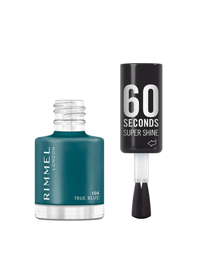 RIMMEL LONDON طلاء أظافر سوبر شاين في 60 ثانية - 104 - أزرق حقيقي، 8 مل - Image 1