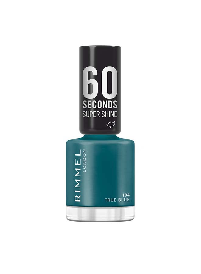 RIMMEL LONDON طلاء أظافر سوبر شاين في 60 ثانية - 104 - أزرق حقيقي، 8 مل - Image 2