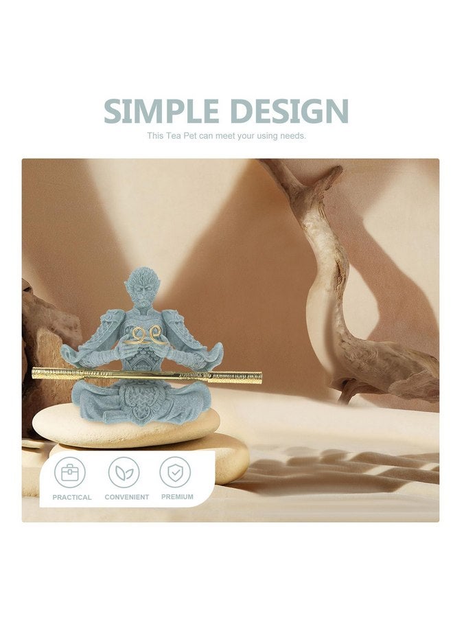 SUPVOX Aquarium Monkey Kings Statue Fish Tank Decorations Asian Buddha Ornament Sunwukong Statue Tea Pet for Underwater Landscaping Home Office Zen Decor - Image 4