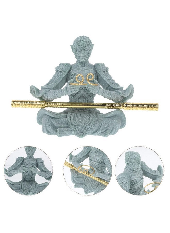 SUPVOX Aquarium Monkey Kings Statue Fish Tank Decorations Asian Buddha Ornament Sunwukong Statue Tea Pet for Underwater Landscaping Home Office Zen Decor - Image 2