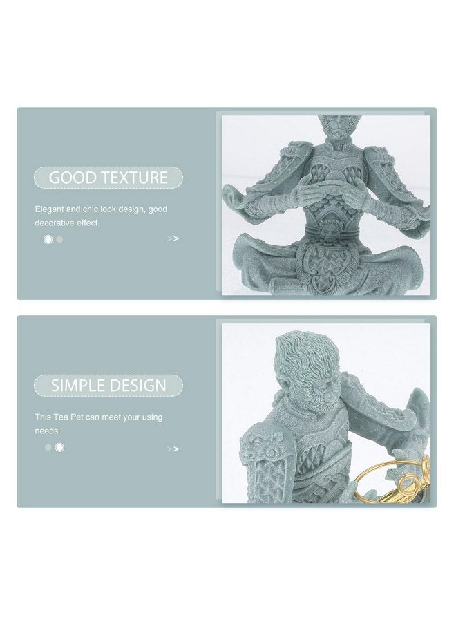 SUPVOX Aquarium Monkey Kings Statue Fish Tank Decorations Asian Buddha Ornament Sunwukong Statue Tea Pet for Underwater Landscaping Home Office Zen Decor - Image 3