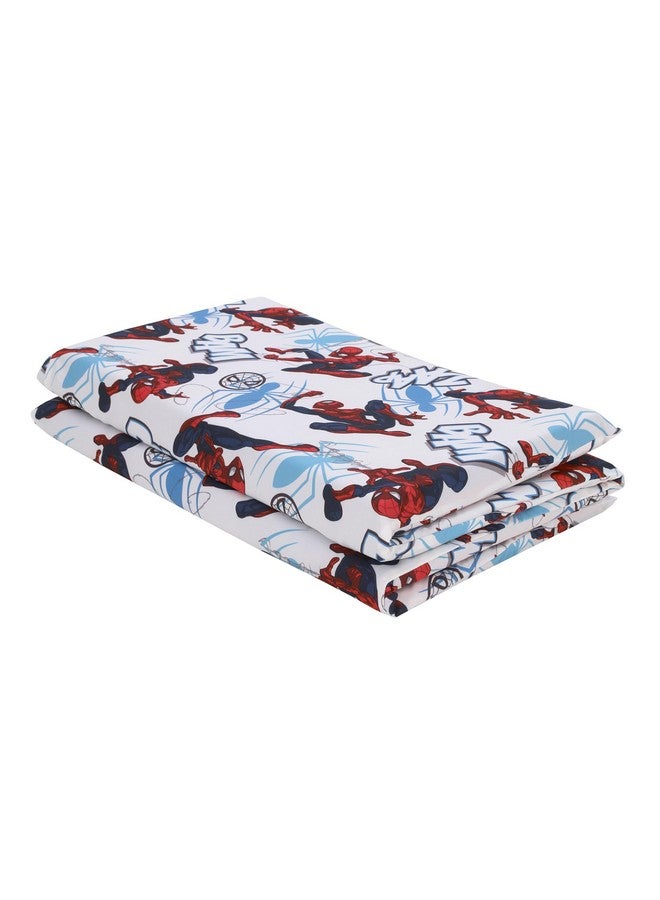 NoJo Marvel Spiderman to The Rescue Red, White, and Blue Preschool Nap Pad Sheet - Image 1