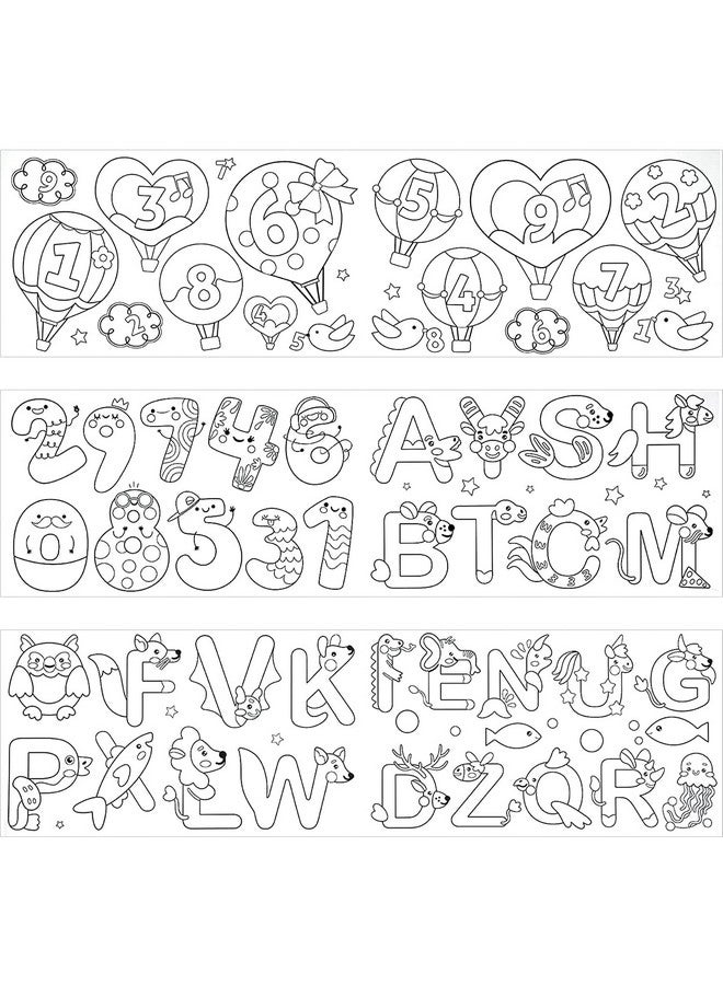 KolorFish KolorFish Coloring Re-Stick Drawing Paper Roll for Kids, 118 x 12 Inch Large Coloring Poster for Toddlers, Art Paper Crafts Coloring Tablecloth Ideal Gift for Class Home Birthday Party (Alphanumeric) - Image 2
