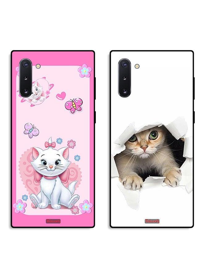 Tolwak Two Cases For Samsung Galaxy Note 10 Protective Covers Cute Lady Cat and Cat Appearing - Image 1