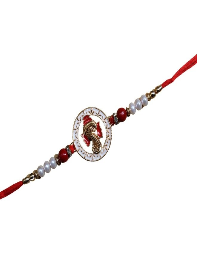 BANDHAN Ganapati Rakhi With Intricate Meenakari Work | simple rakhi, raksha rakhi - Image 1