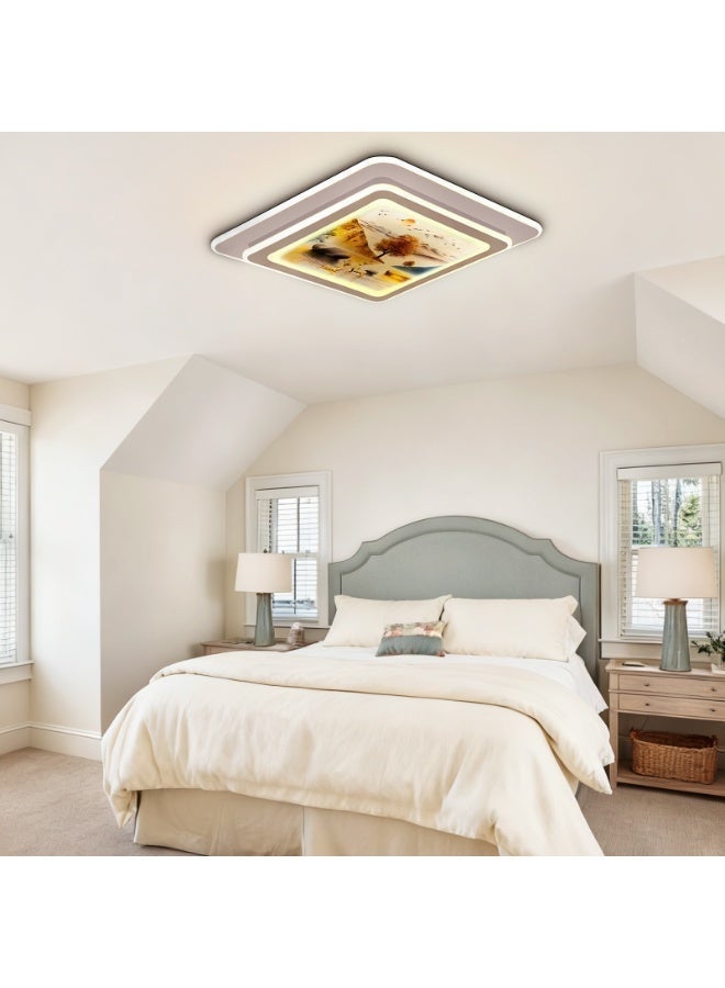 Big Sale! Luxurious Sunset Landscape LED Ceiling Light - Square Art Decorative Lamp, providing soft ambient lighting, ideal for living rooms, bedrooms, and balconies. A must-have for stylish home décor, made with high-quality materials to enhance your home's aesthetic space. - Image 5