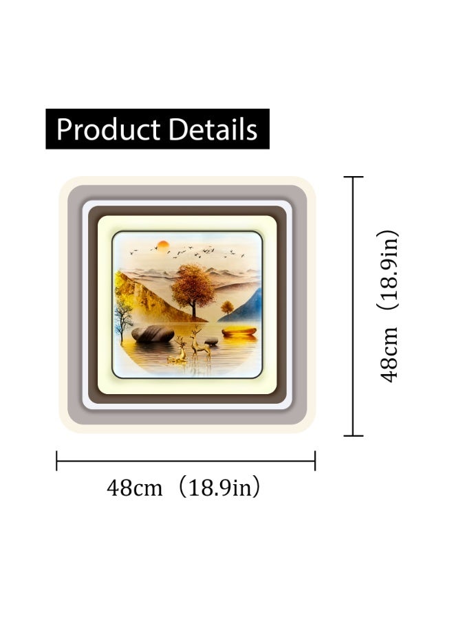 Ceiling Lighting-Luxury Sunset View LED Ceiling Light - Square Art Decorative Light, providing warm and soft lighting. Includes light source, easy to install, ideal for living rooms, bedrooms, hallways, studies, kitchens, and bathrooms. - Image 2
