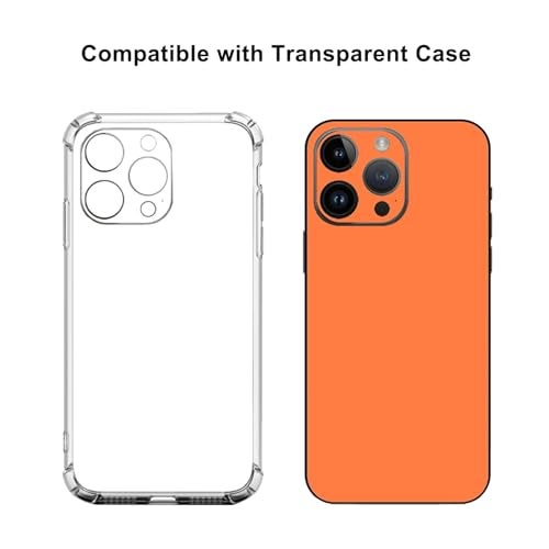 CXWITHY Skin Wrap Compatible with iPhone 15 Pro, Vinyl Decal Sticker Cover Protective Film for Phone Back, Camera, Frame (Orange) - Image 4