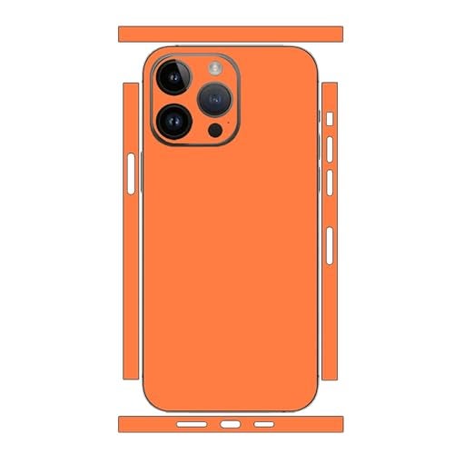 CXWITHY Skin Wrap Compatible with iPhone 15 Pro, Vinyl Decal Sticker Cover Protective Film for Phone Back, Camera, Frame (Orange) - Image 2
