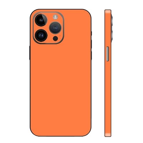 CXWITHY Skin Wrap Compatible with iPhone 15 Pro, Vinyl Decal Sticker Cover Protective Film for Phone Back, Camera, Frame (Orange) - Image 1