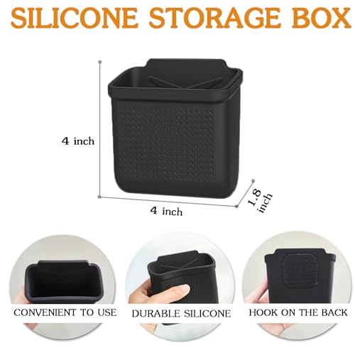 EVFITUS for Tesla Model 3 Model Y Accessories Center Console Organizer Tray Storage Box Cell Phone Pocket Silicone Hook Bag Sunglasses Holder Coin Case for Flocking - Image 4