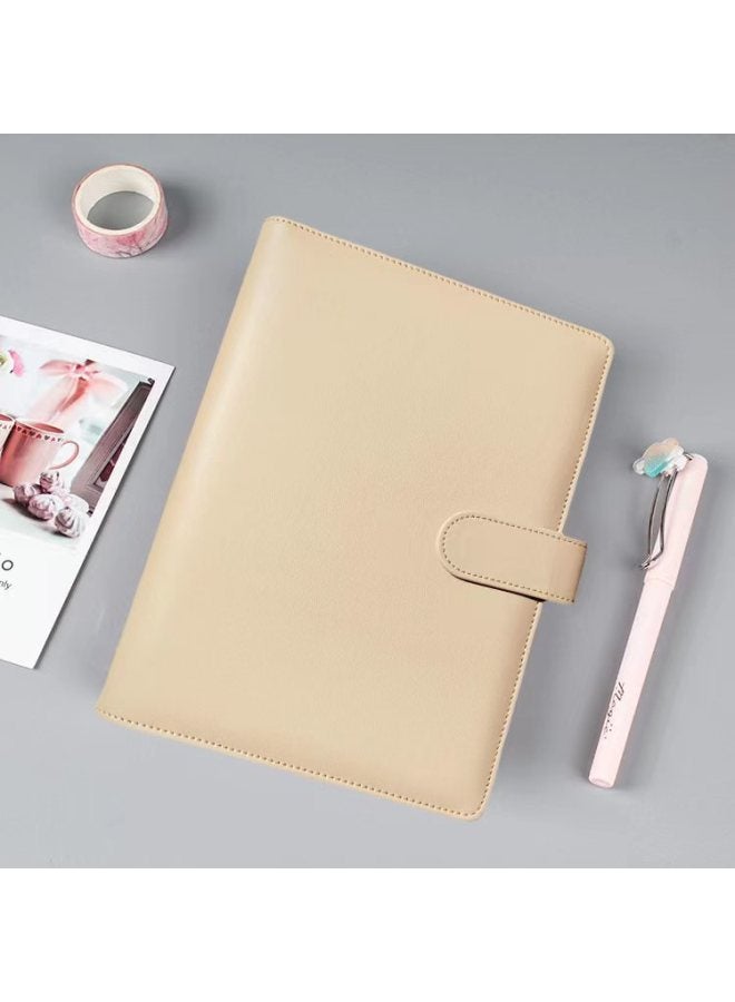 Dimension Stationery Korea Girl's Heart Macaron Loose-leaf Notebook Pu Hand Account Book Notebook Hand Account Book Travel Book - Image 1