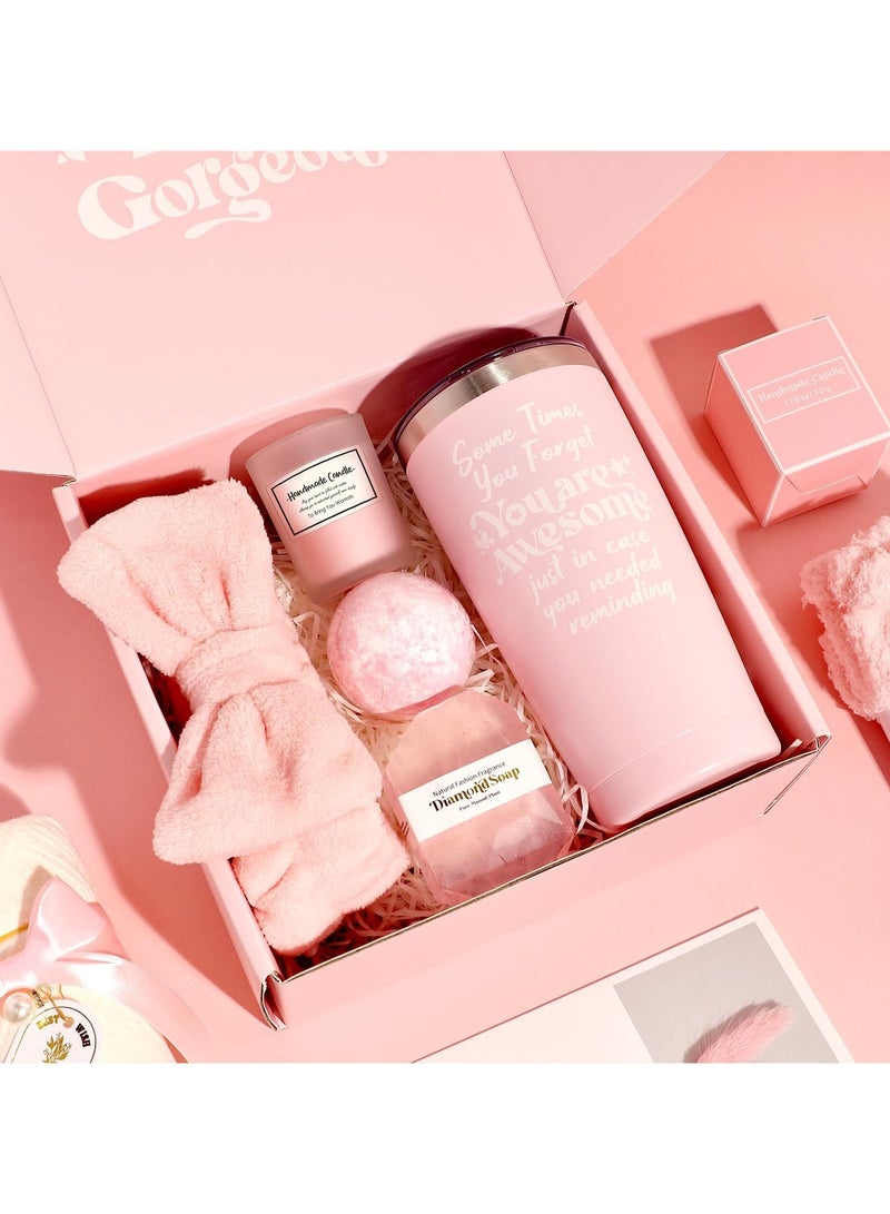 ARNOTEC Women's birthday gift box set, 11-piece surprise gift box, including aromatherapy candles, plush socks, bubble balls, soap, thermos cup, etc., a relaxing care gift for besties/moms/girlfriends/sisters - Image 2