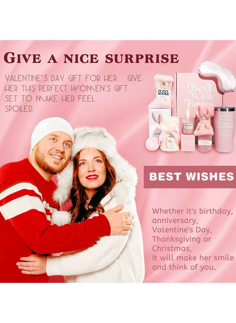 ARNOTEC Women's birthday gift box set, 11-piece surprise gift box, including aromatherapy candles, plush socks, bubble balls, soap, thermos cup, etc., a relaxing care gift for besties/moms/girlfriends/sisters - Image 5