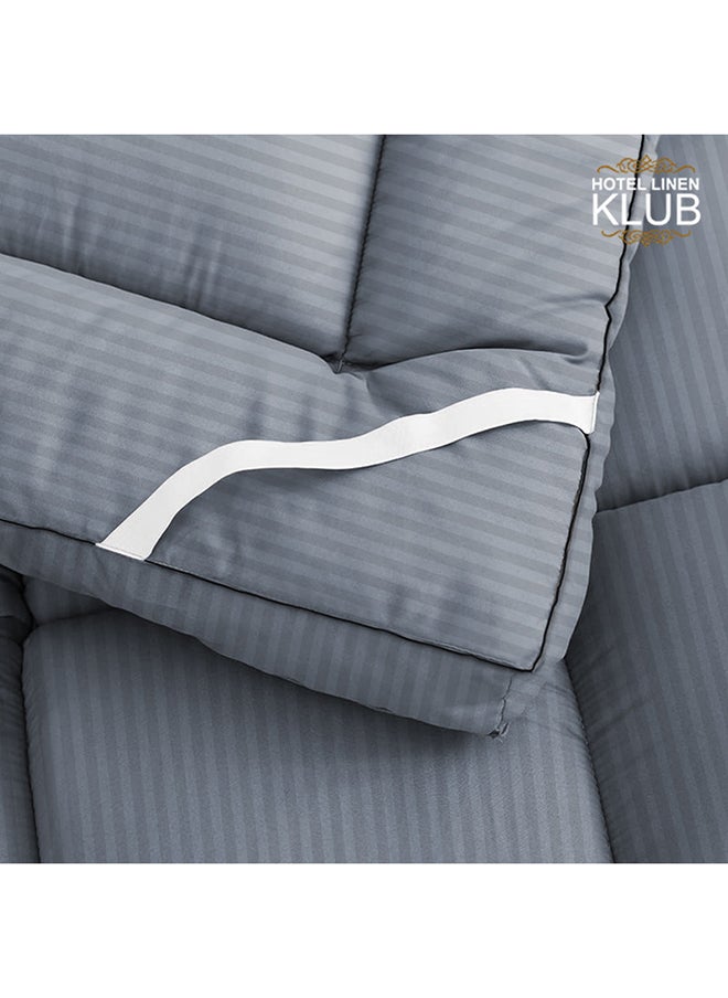 Hotel Linen Klub Hotel Linen Klub Mattress Topper 85GSM Microfiber Stripe Super Soft Fabric 500GSM Soft Firm and Extra Thick Fibersheet and Highly Elastic Bands  - Image 3