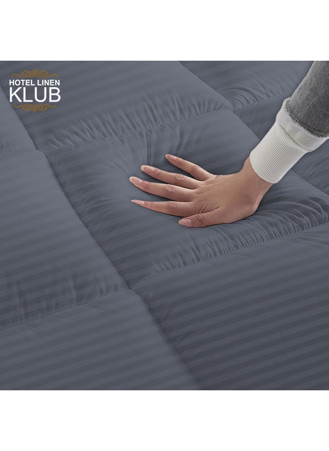 Hotel Linen Klub Hotel Linen Klub Mattress Topper 85GSM Microfiber Stripe Super Soft Fabric 500GSM Soft Firm and Extra Thick Fibersheet and Highly Elastic Bands  - Image 2