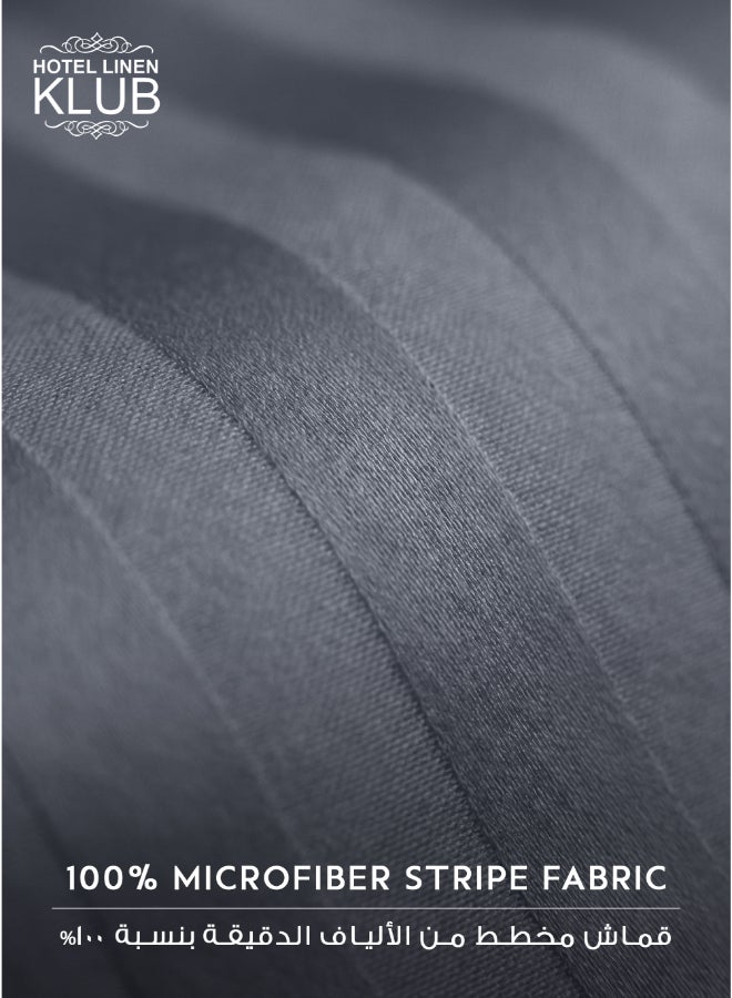 Hotel Linen Klub هوتل لينن كلوب مرتبة توبير 85GSM ميكروفايبر مخطط قماش فائق النعومة 500GSM ناعم متين وألياف سميكة للغاية وأشرطة عالية المرونة - Image 5