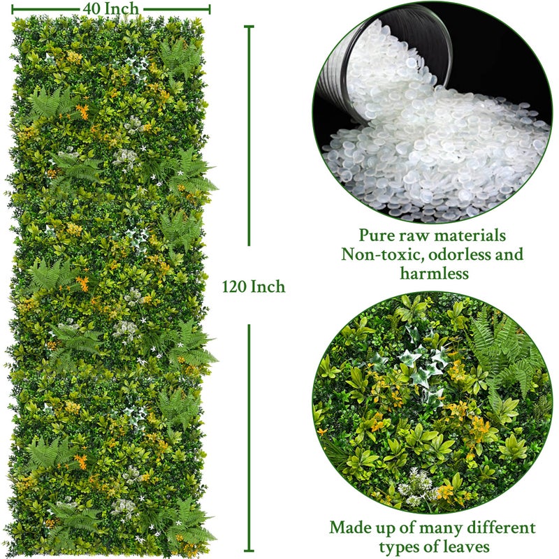 ODTORY Artificial Boxwood Hedges Panels Roll:40'' x 120'' UV-Anti Faux Greennery Grass Wall Privacy Backdrop Fence Screen for Garden Fence Covering Privacy, Outdoor Indoor Home Decor - Image 2