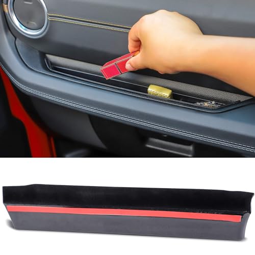 Savadicar Grab Bar Tray with Microfiber Compatible with 2024 2025 Jeep Wrangler (JL) and Gladiator (JT), Passenger Side GrabTray Storage Organizer, Interior Accessories, Black - Image 1