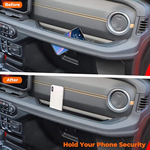 Savadicar Grab Bar Tray with Microfiber Compatible with 2024 2025 Jeep Wrangler (JL) and Gladiator (JT), Passenger Side GrabTray Storage Organizer, Interior Accessories, Black - Image 5
