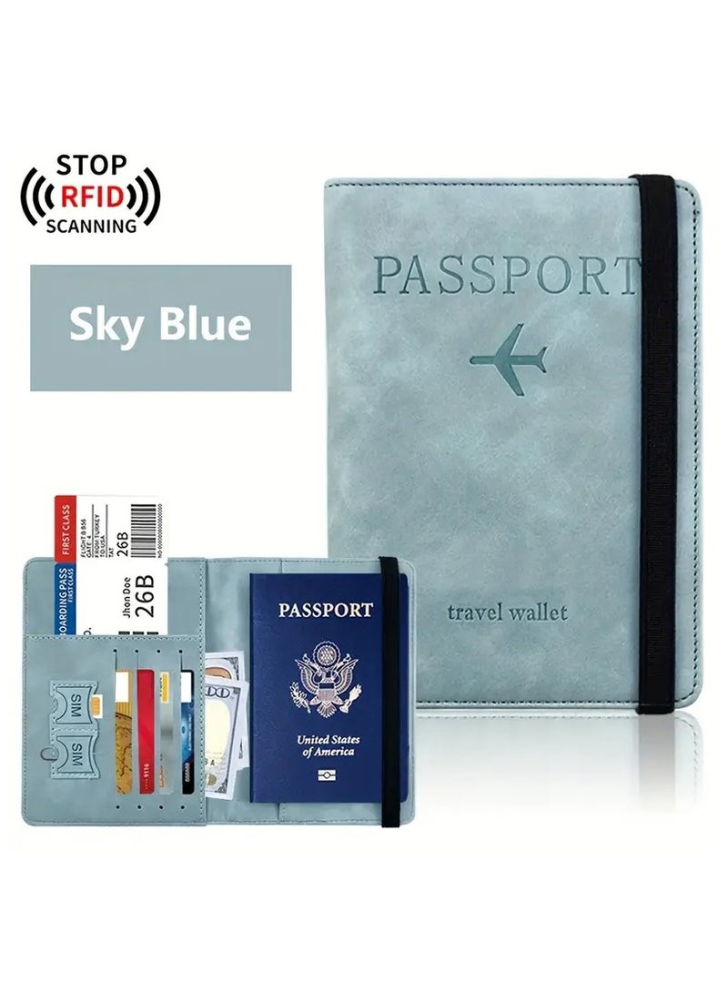 QUALITY RFID-Blocking Passport Holder – Slim PU Leather Premium Quality Travel Wallet with Card Slots & Ticket Pocket – Secure Travel Document Organizer for Men & Women - Image 3