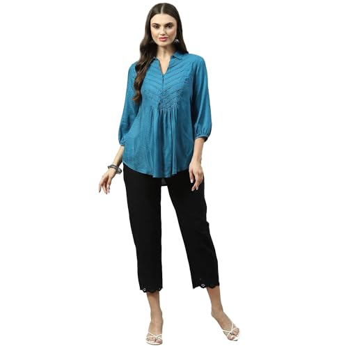 Biba Women Solid Regular Bottom Wear Mid Rise Trousers(Bottom W16946_Black) Small - Image 1