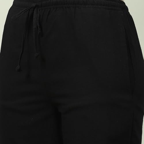 Biba Women Solid Regular Bottom Wear Mid Rise Trousers(Bottom W16946_Black) Small - Image 2
