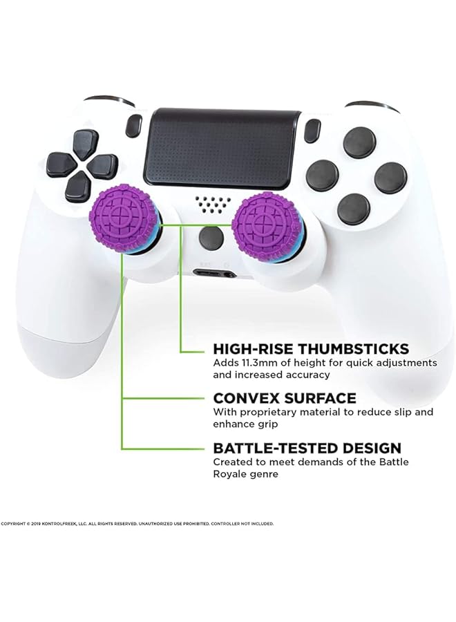KASTWAVE Galaxy Purple For Playstation 4 (Ps4) And Playstation 5 (Ps5) Performance Thumbsticks Compatible Controller Grip Performance Galaxy Themed Thumbstick Covers (2 High Rise Convex Purple)  - Image 2