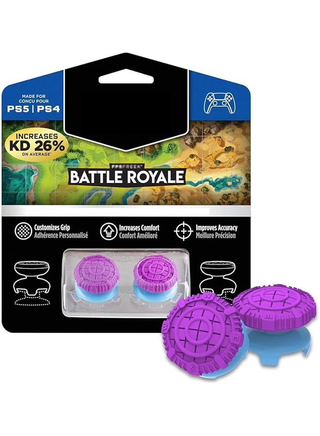 KASTWAVE Galaxy Purple For Playstation 4 (Ps4) And Playstation 5 (Ps5) Performance Thumbsticks Compatible Controller Grip Performance Galaxy Themed Thumbstick Covers (2 High Rise Convex Purple)  - Image 1