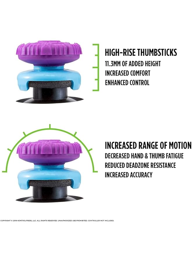 KASTWAVE Galaxy Purple For Playstation 4 (Ps4) And Playstation 5 (Ps5) Performance Thumbsticks Compatible Controller Grip Performance Galaxy Themed Thumbstick Covers (2 High Rise Convex Purple)  - Image 3