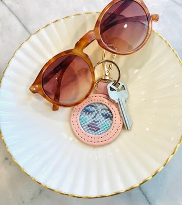 Happy Stitching Moon Face Key Fob Needlepoint Kit AllinOne SelfFinishing Needlepoint Kit - Image 3